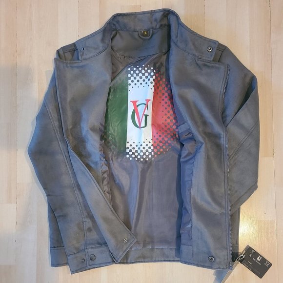 NWT Men's XL Gray Faux Suede Fall/Spring Jacket - Picture 3 of 9